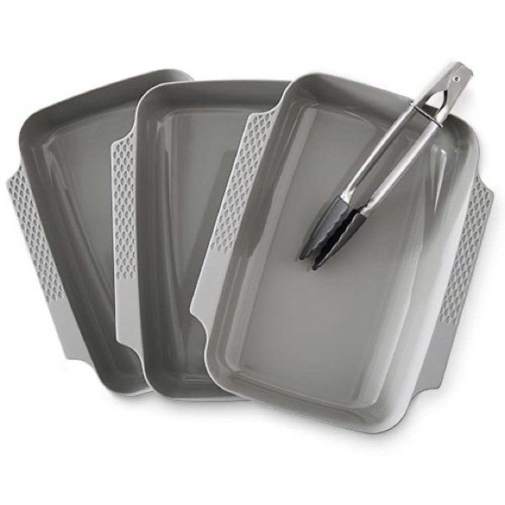 NEW Pampered Chef Coating Trays & Tongs